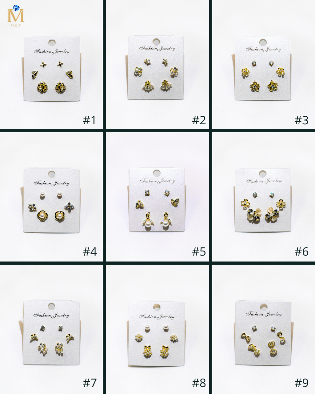 Set Aretes X3 - M24 Oro Laminado