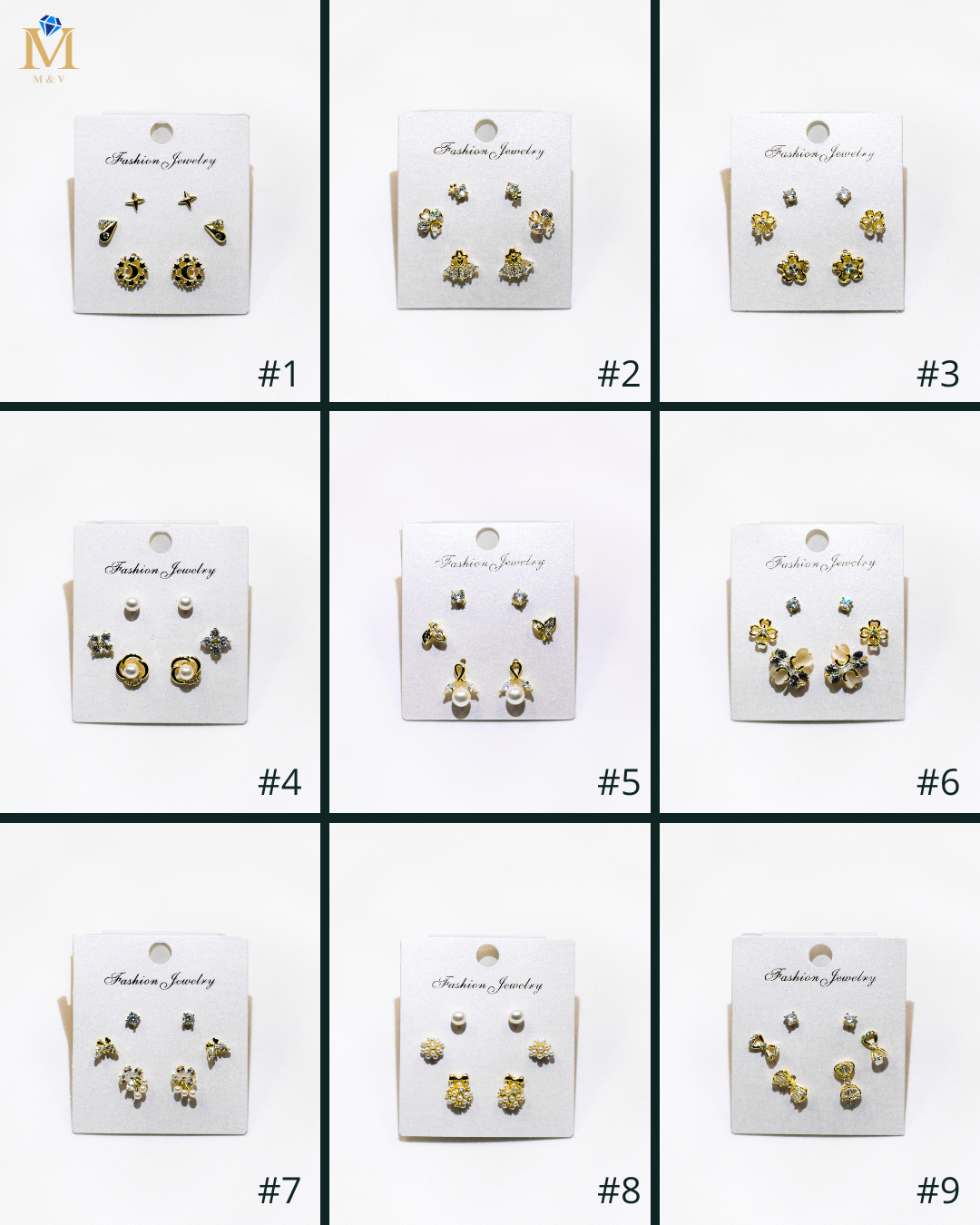 Set Aretes X3 - M24 Oro Laminado