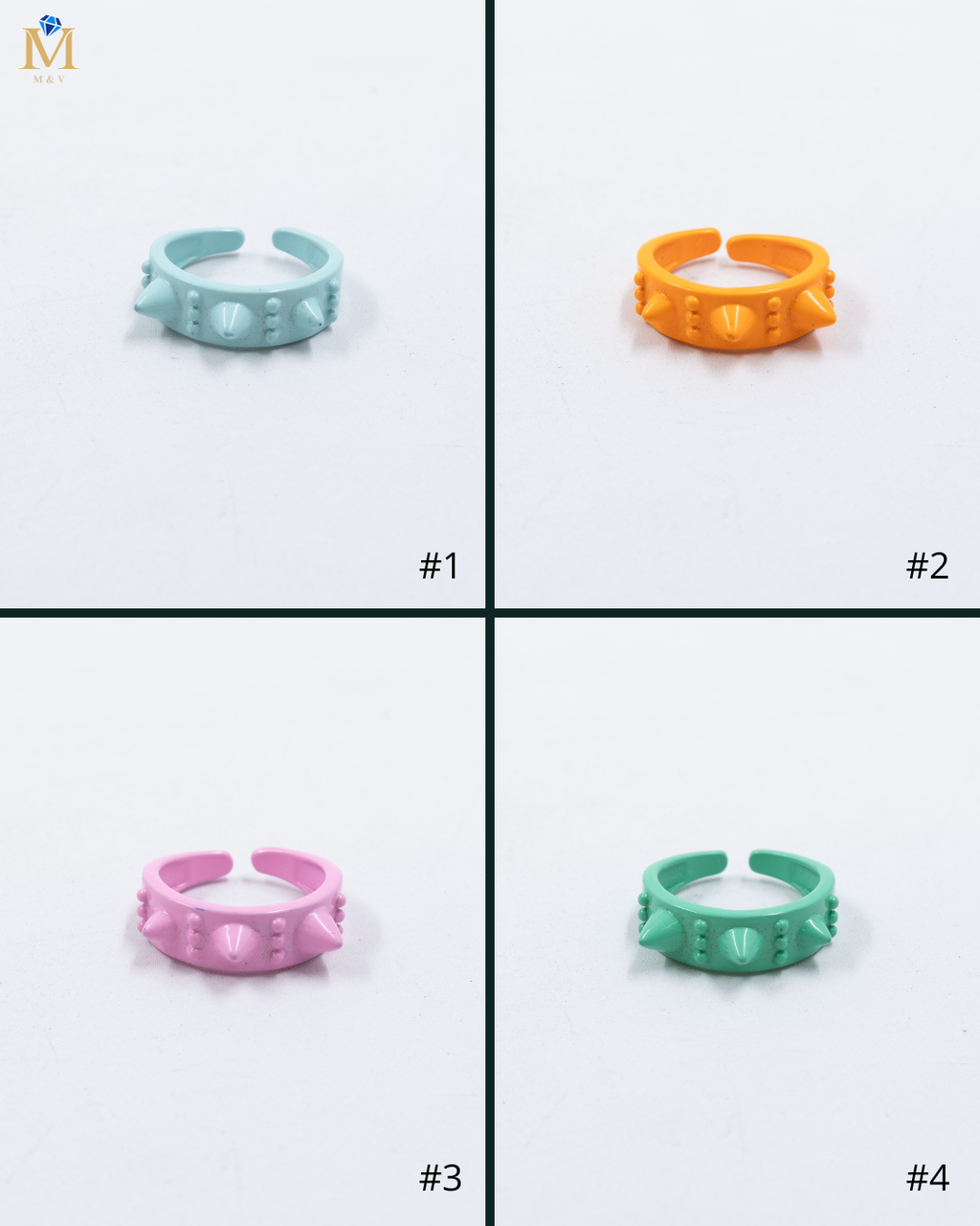 Anillo Ajustable de colores M8 Oro Laminado