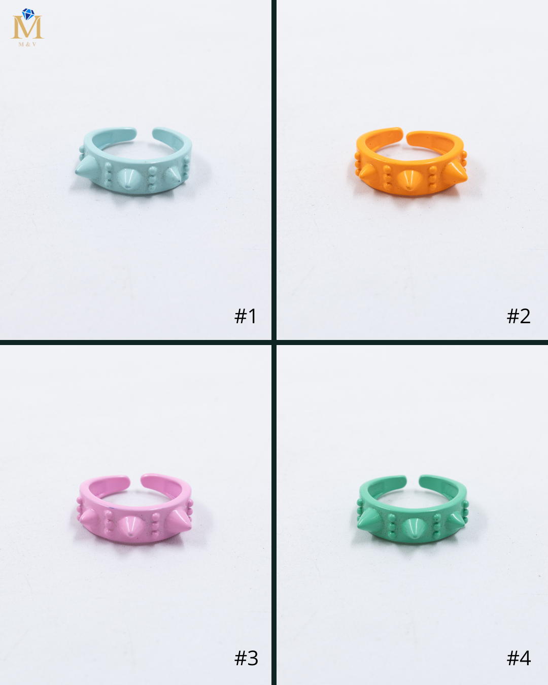 Anillo Ajustable de colores M8 Oro Laminado