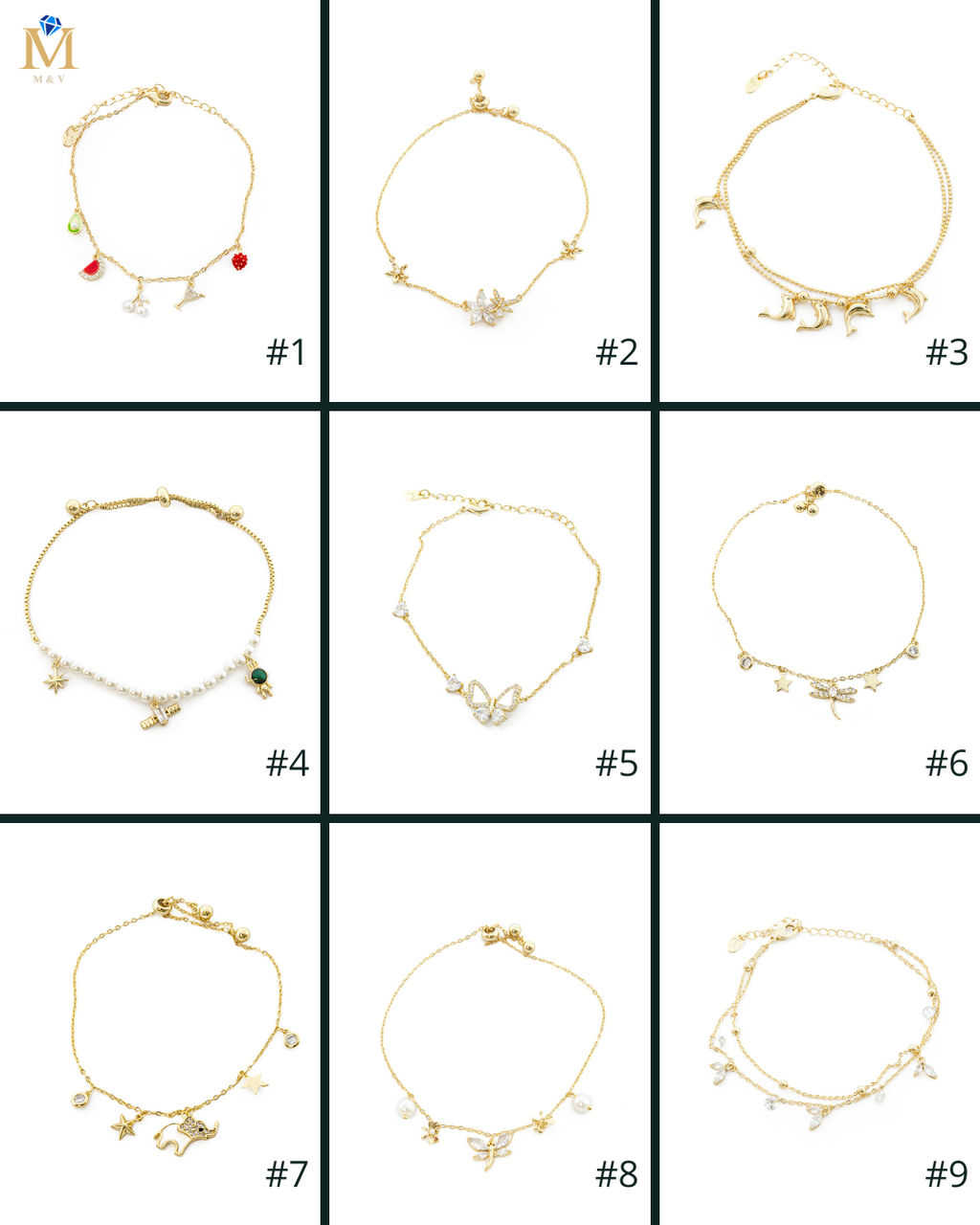 Pulsera Dorada Ansheli M9 - Oro Laminado