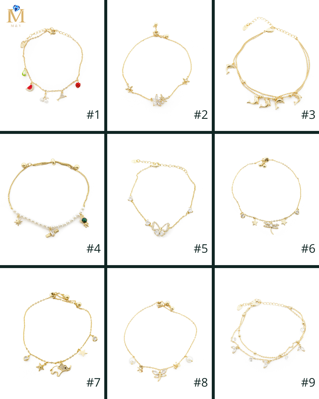 Pulsera Dorada Ansheli M9 - Oro Laminado