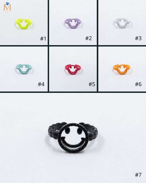 Anillo Ajustable de Caritas felices M5 Oro Laminado