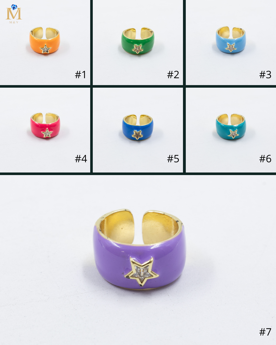 Anillo Dorado Ajustable M36 Oro Laminado