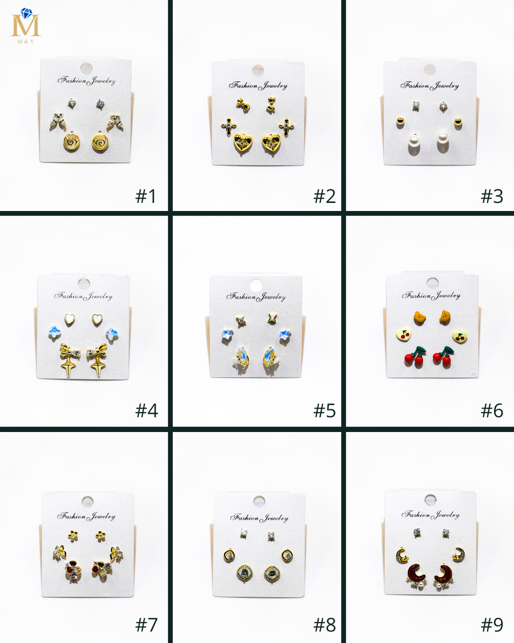 Set Aretes X3 - M3 Oro Laminado