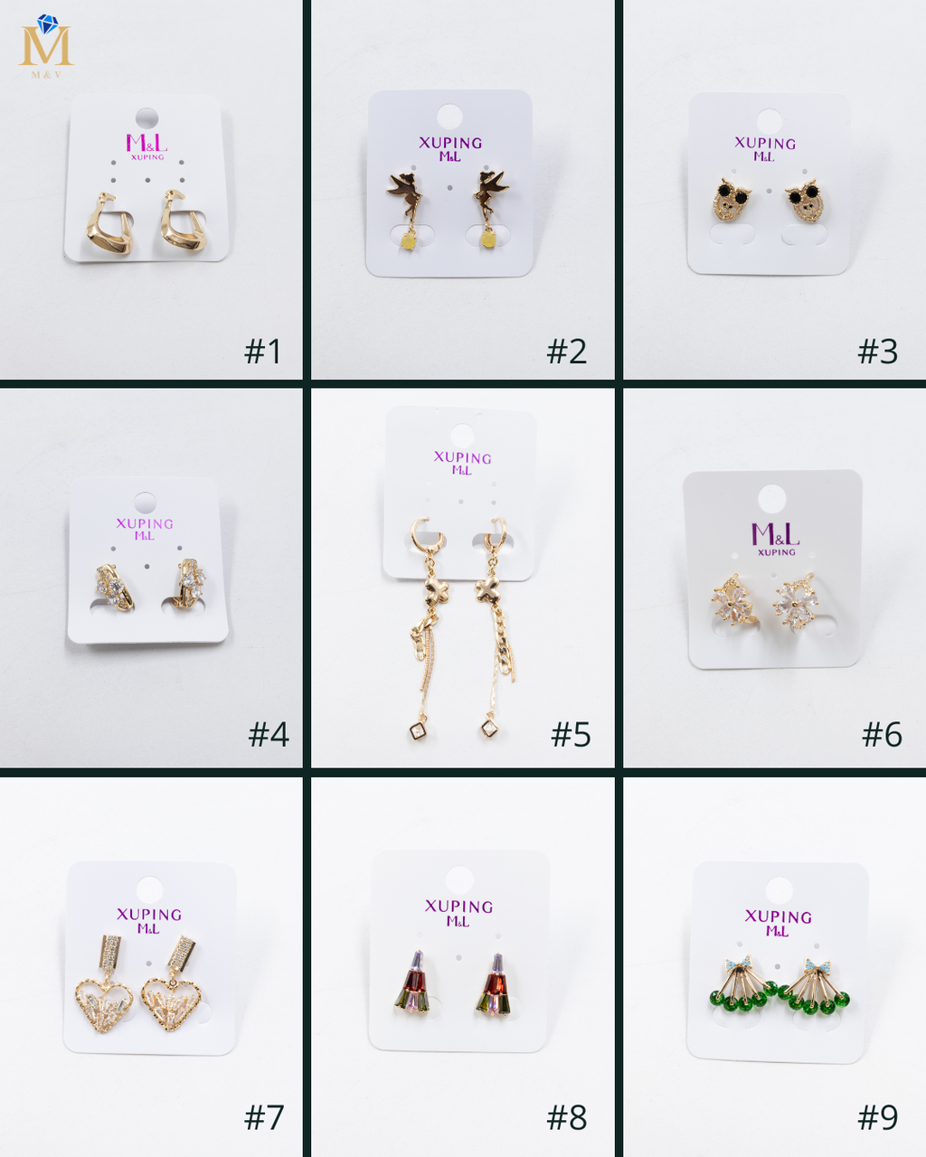 Aretes Dorados Xuping de Poste M7 Oro Laminado