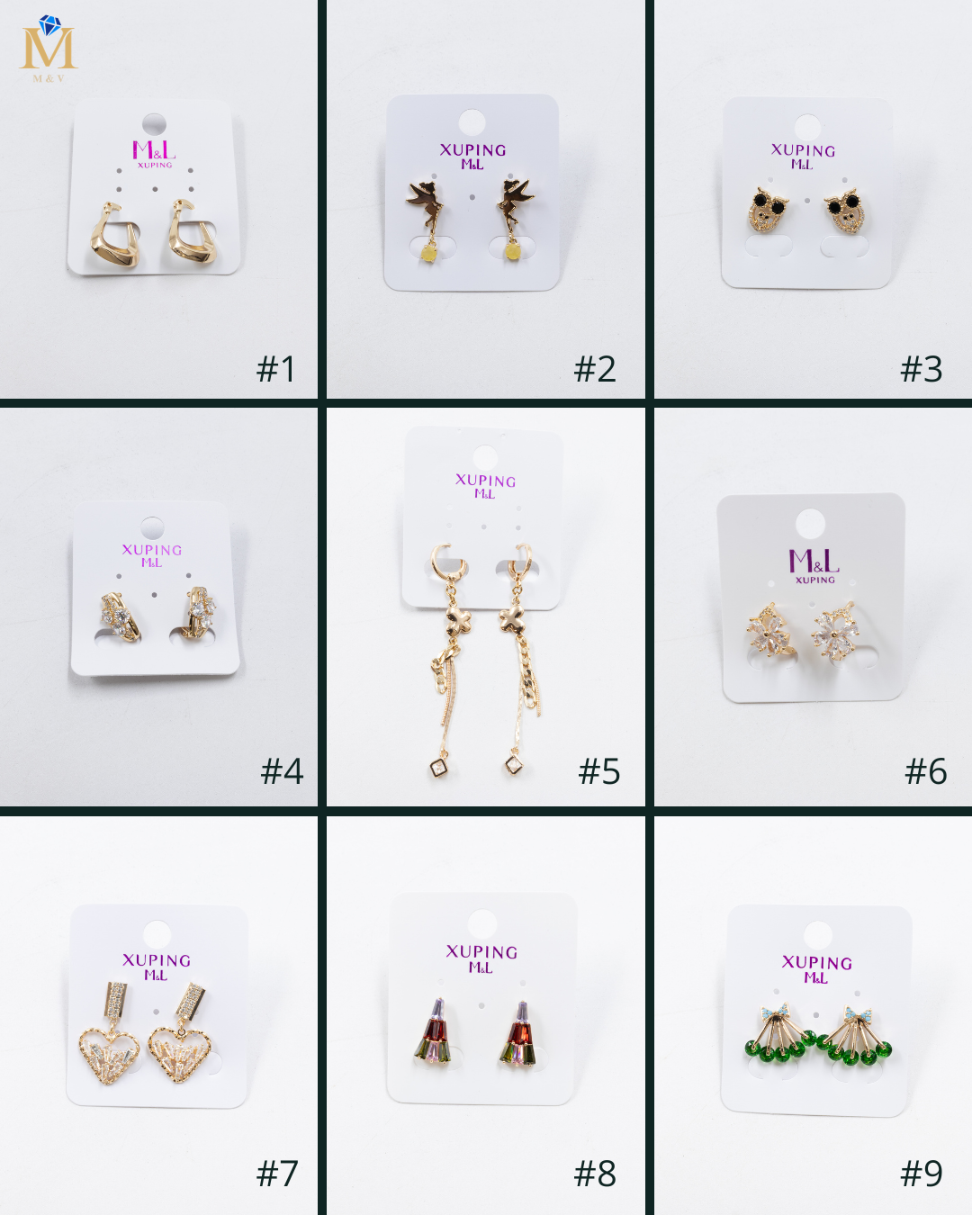 Aretes Dorados Xuping de Poste M7 Oro Laminado