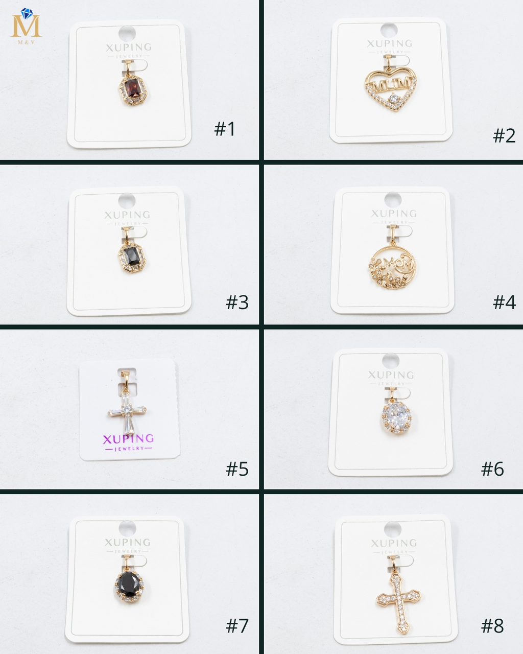 Dijes Xuping con Piedras M1 Oro Laminado