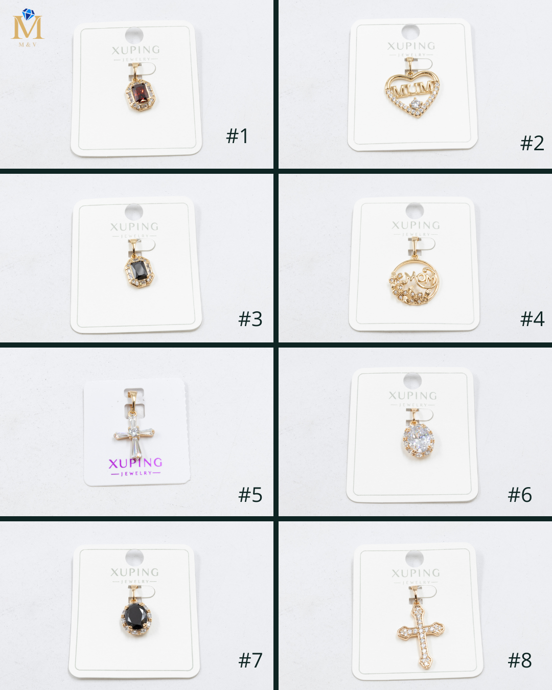 Dijes Xuping con Piedras M1 Oro Laminado