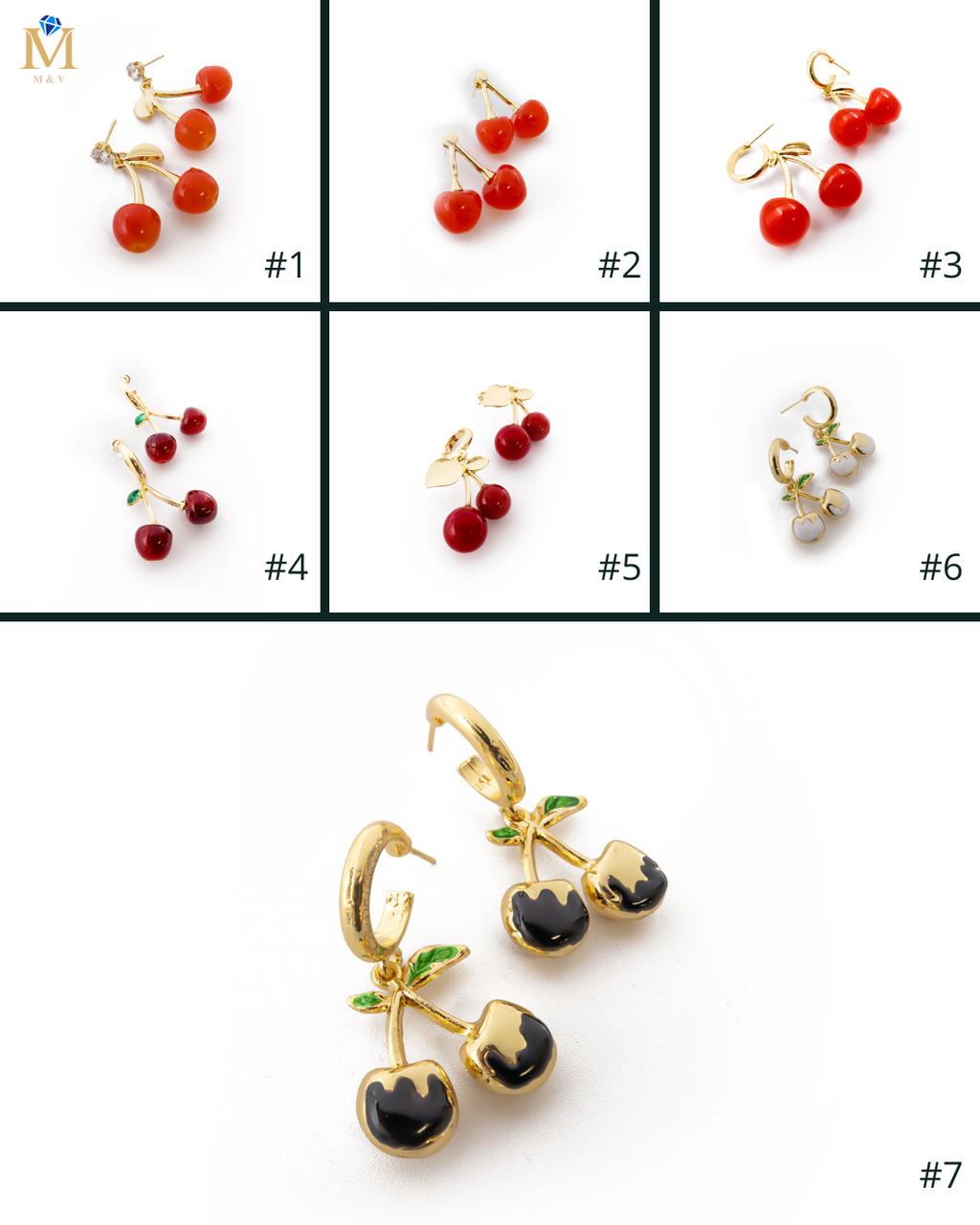 Aretes Dorados Cereza M4 Oro Laminado