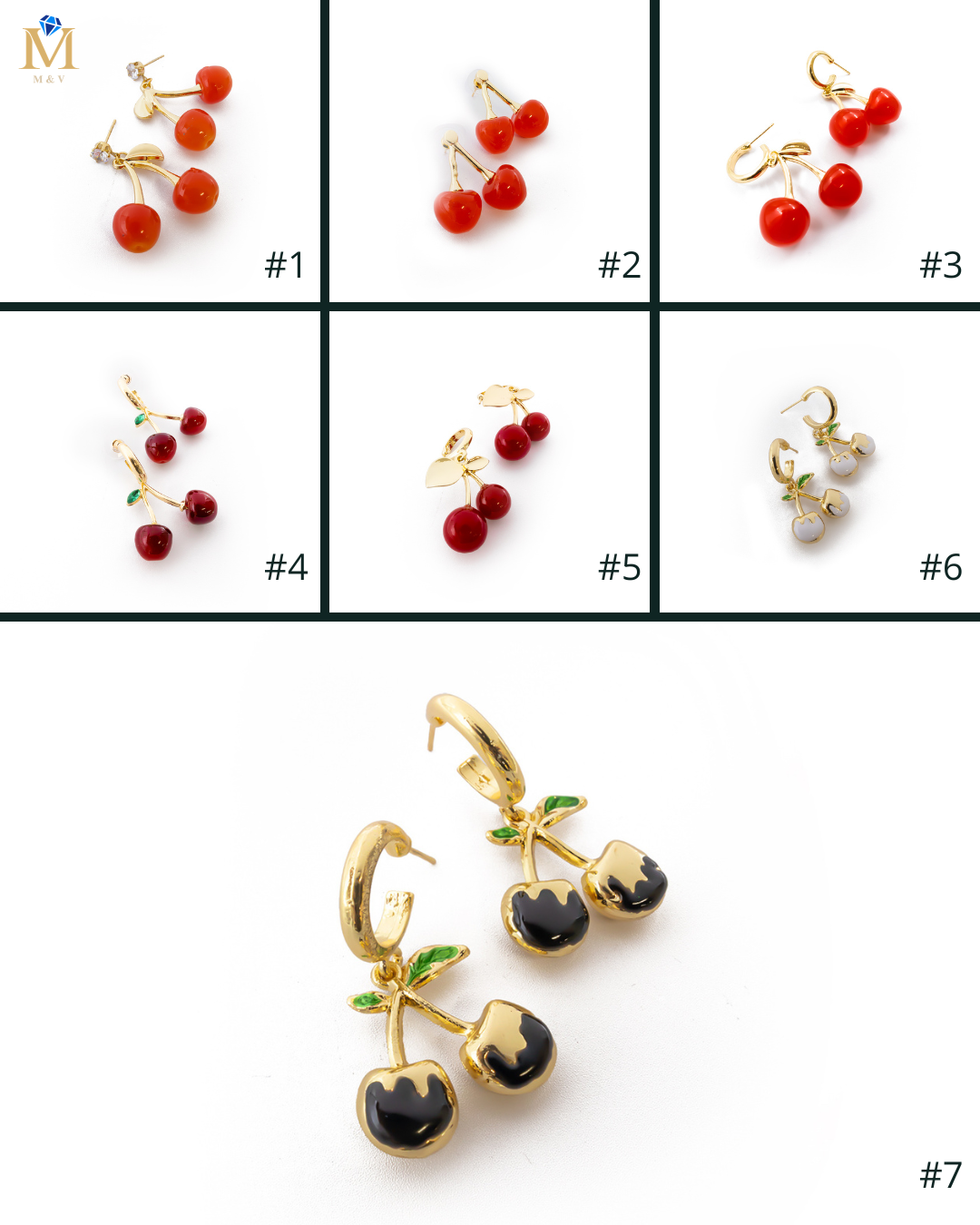 Aretes Dorados Cereza M4 Oro Laminado