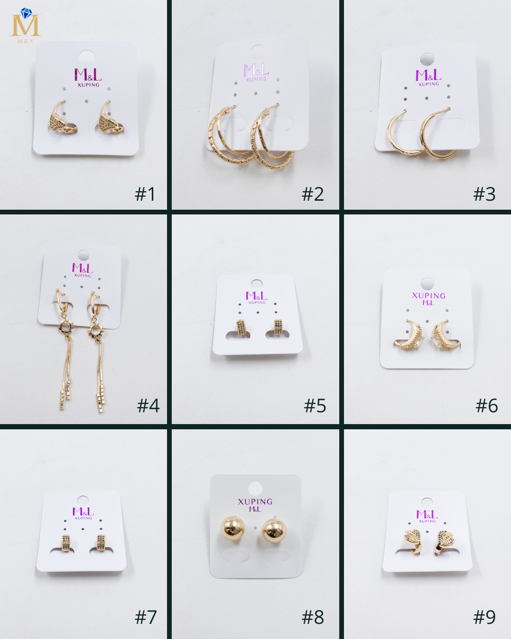 Aretes Dorados Xuping de Aro M5 Oro Laminado