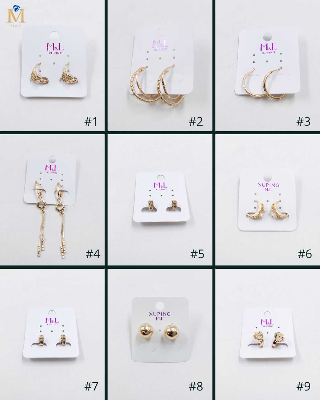 Aretes Dorados Xuping de Aro M5 Oro Laminado