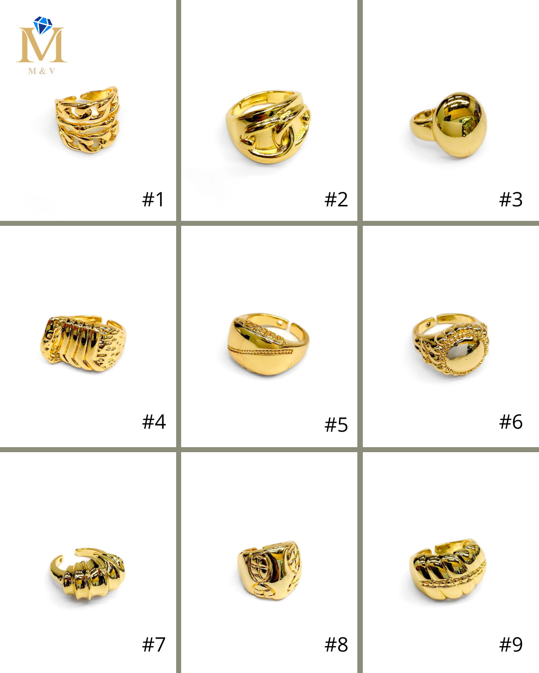 Anillo Dorado Liso Ajustable Oro Laminado