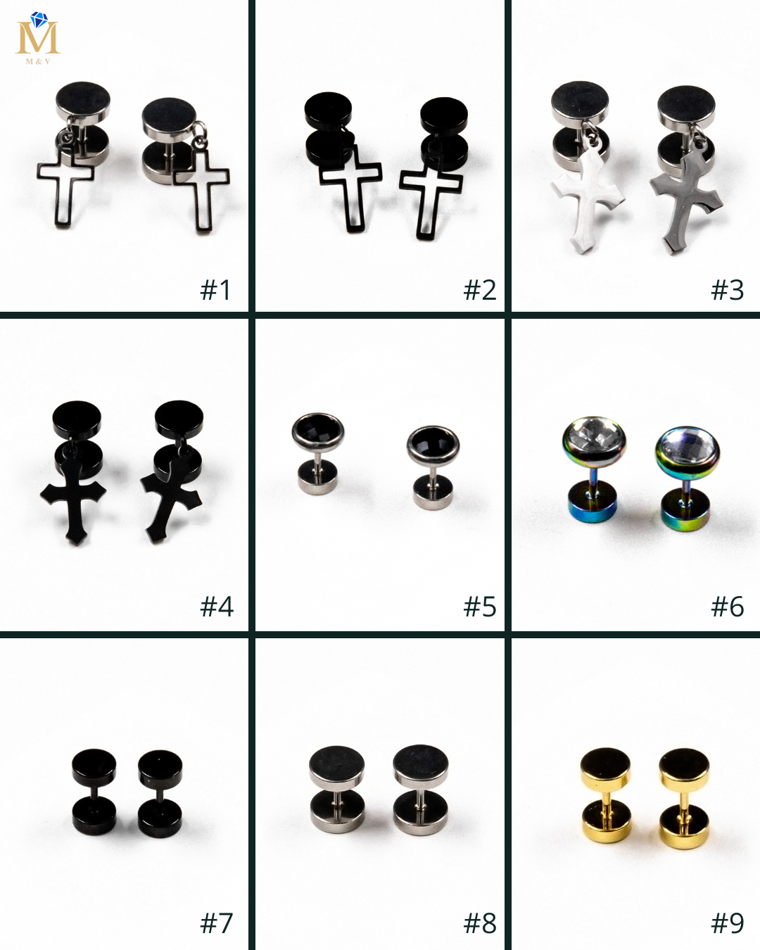 Aretes de Punto - M2 Acero Inoxidable