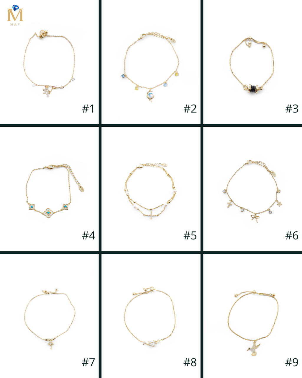 Pulsera Dorada Ansheli M7 - Oro Laminado
