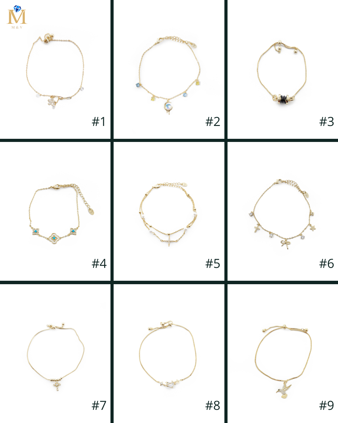 Pulsera Dorada Ansheli M7 - Oro Laminado
