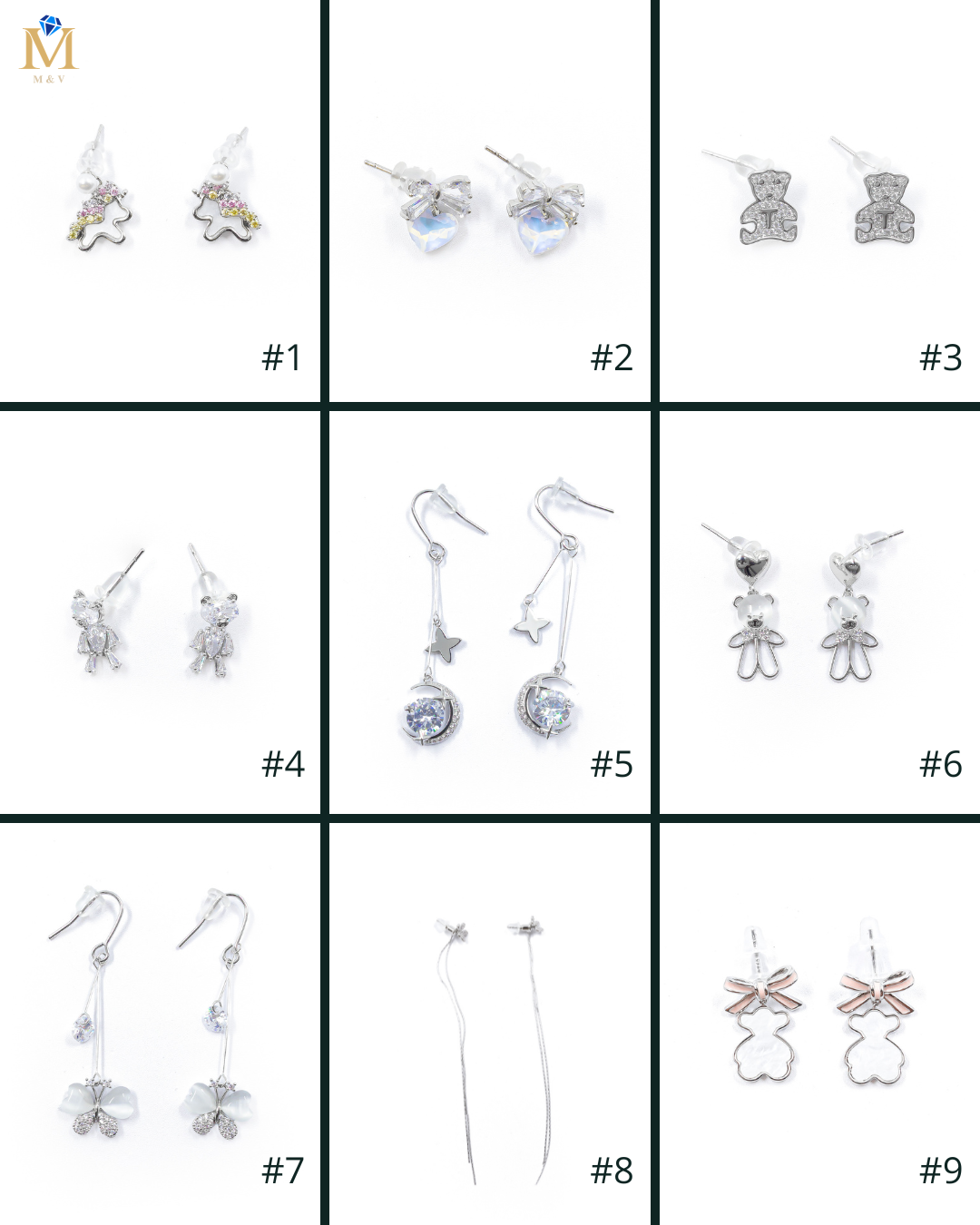 Aretes Largos Ansheli Plateados M15 Oro Laminado