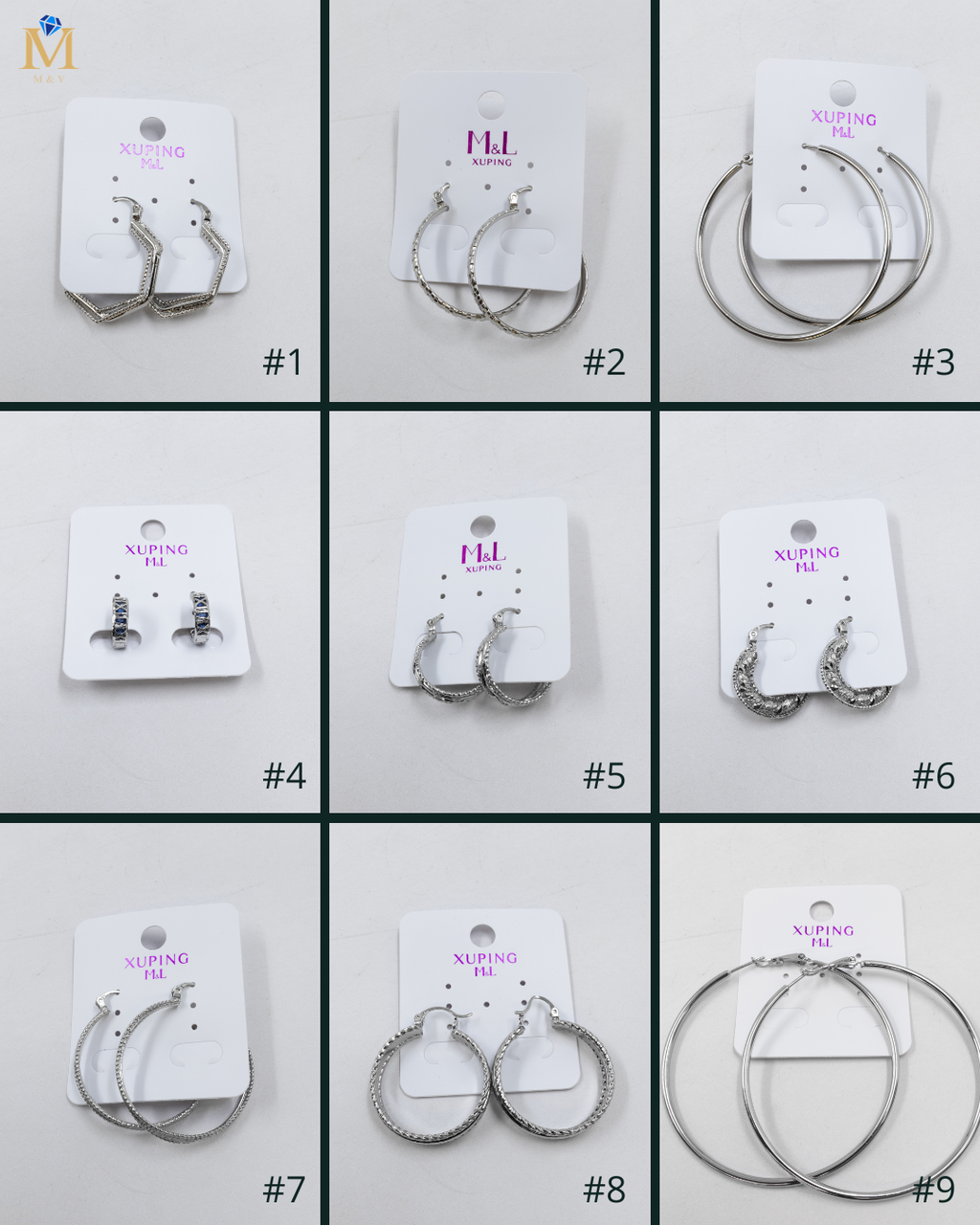 Aretes Plateados Xuping de Broche M14 Oro Laminado