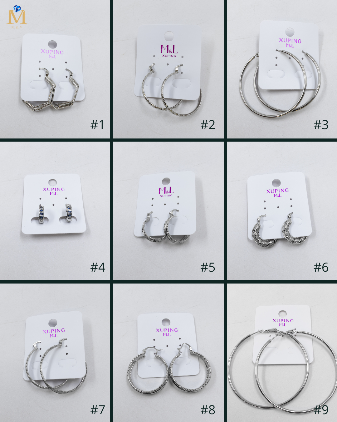 Aretes Plateados Xuping de Broche M14 Oro Laminado