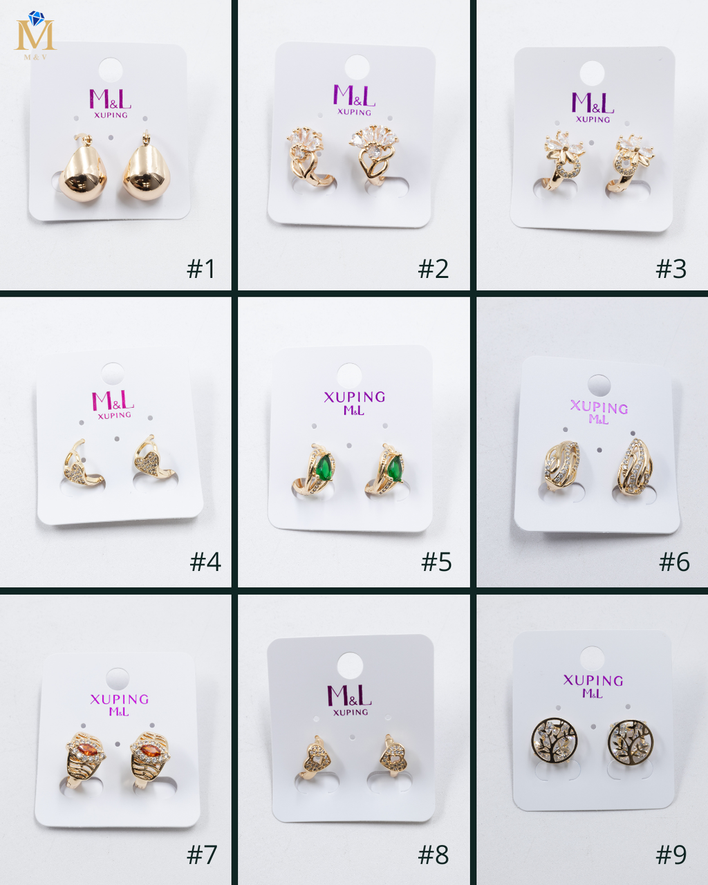 Aretes Dorados Xuping de Aro M3 Oro Laminado