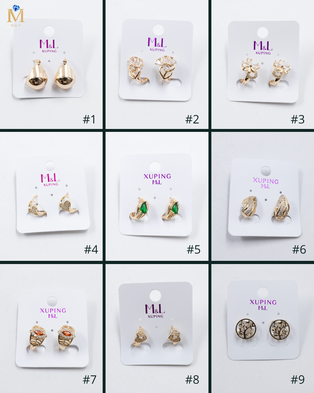 Aretes Dorados Xuping de Aro M3 Oro Laminado