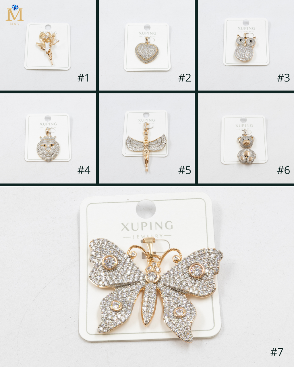 Dijes Xuping con Piedras M9 Oro Laminado