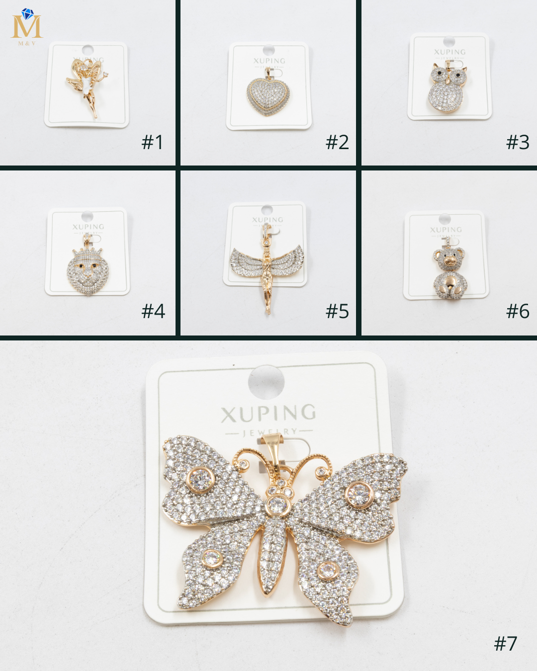 Dijes Xuping con Piedras M9 Oro Laminado