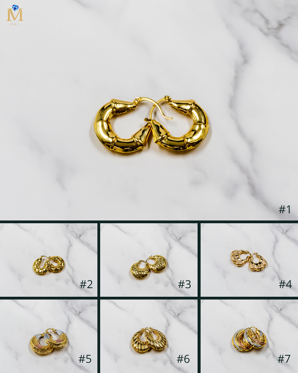 Aretes tipo canasta - M1 Oro Laminado