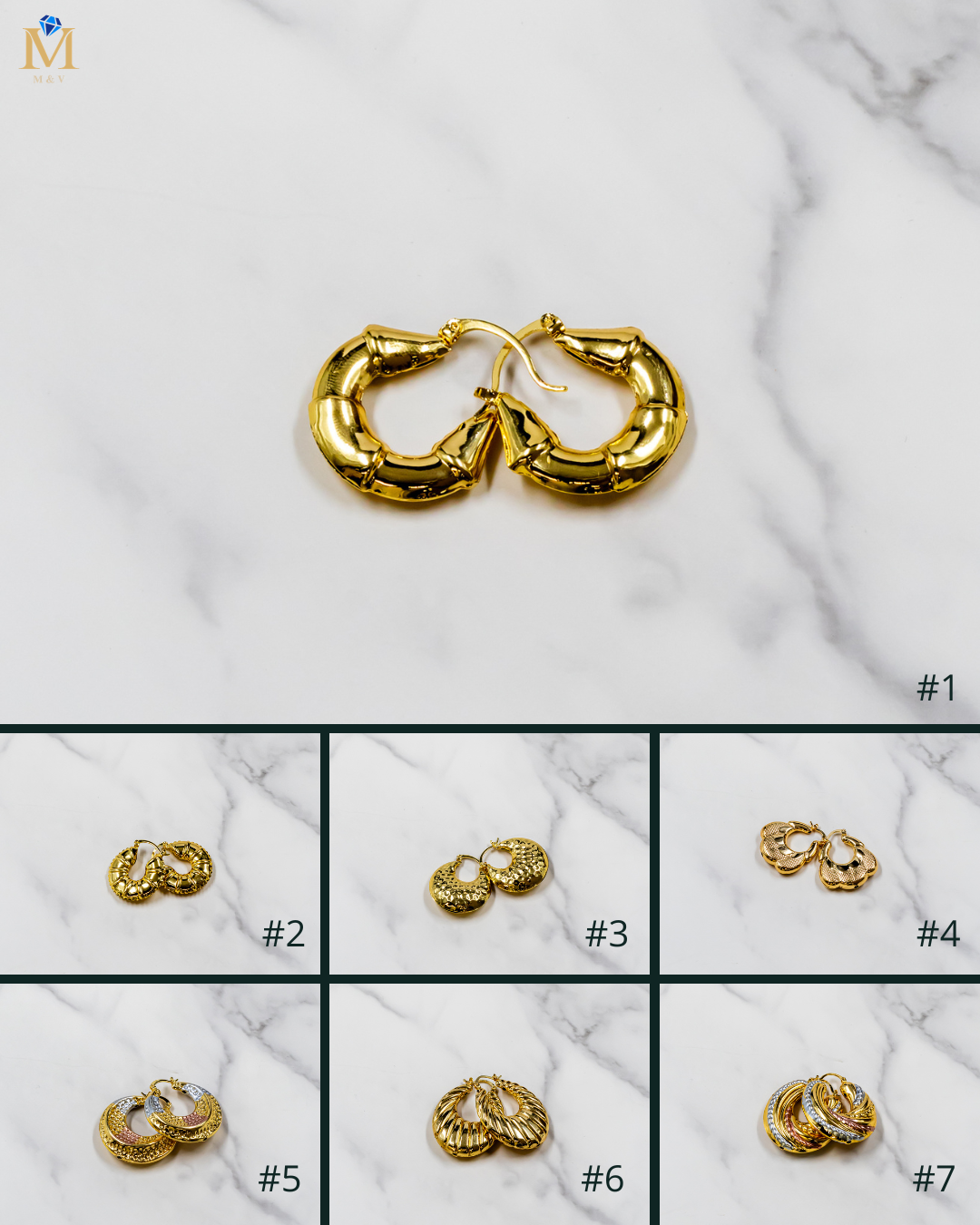 Aretes tipo canasta - M1 Oro Laminado