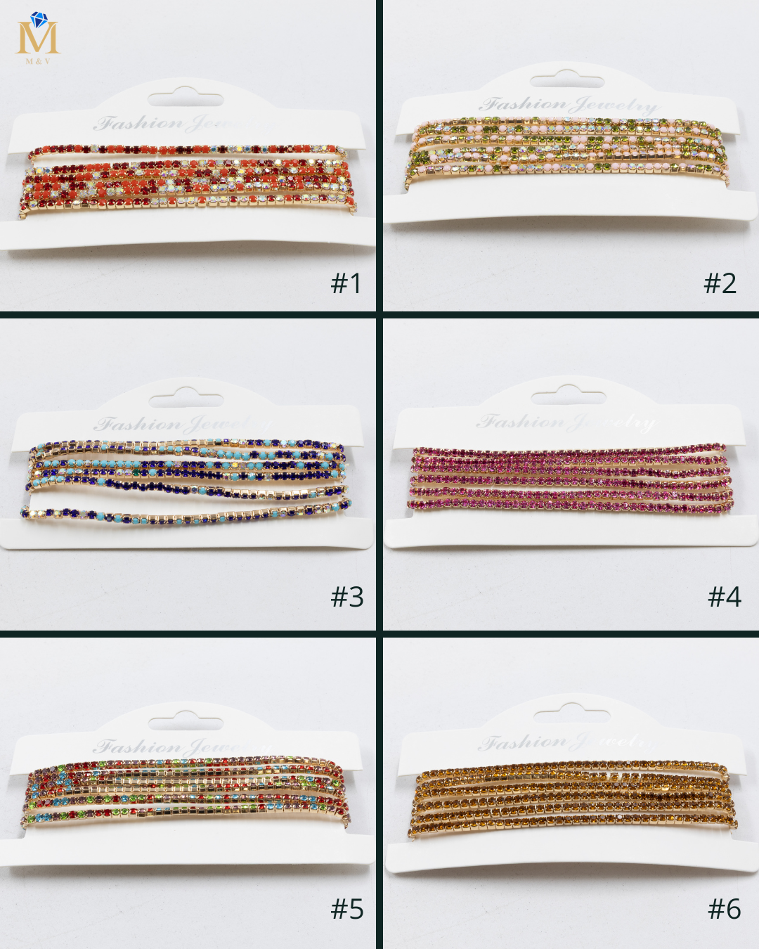 Pulseras de Strass M2 Oro Laminado