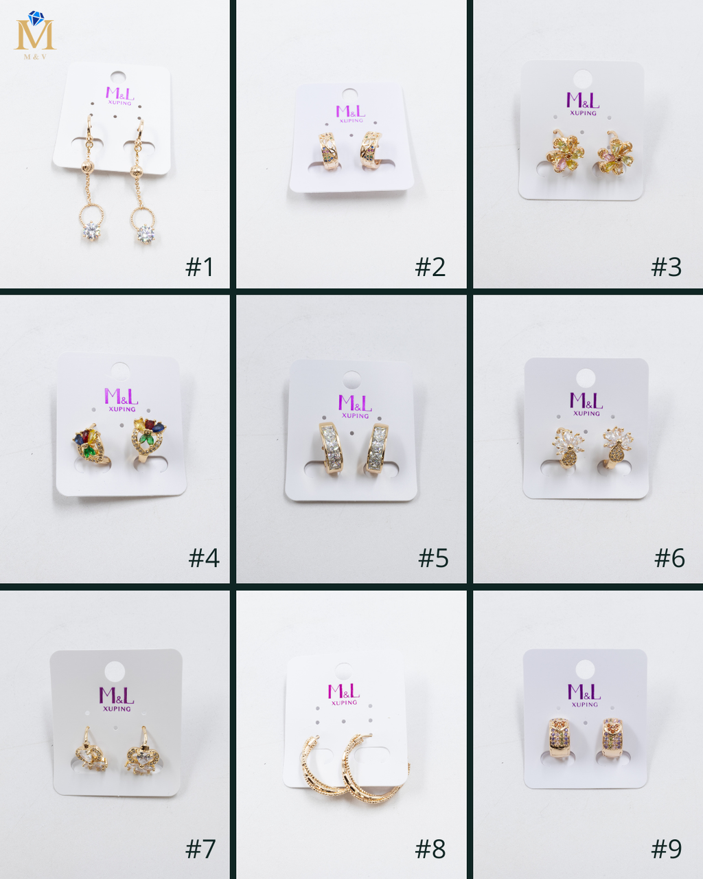 Aretes Dorados Xuping de Aro M9 Oro Laminado
