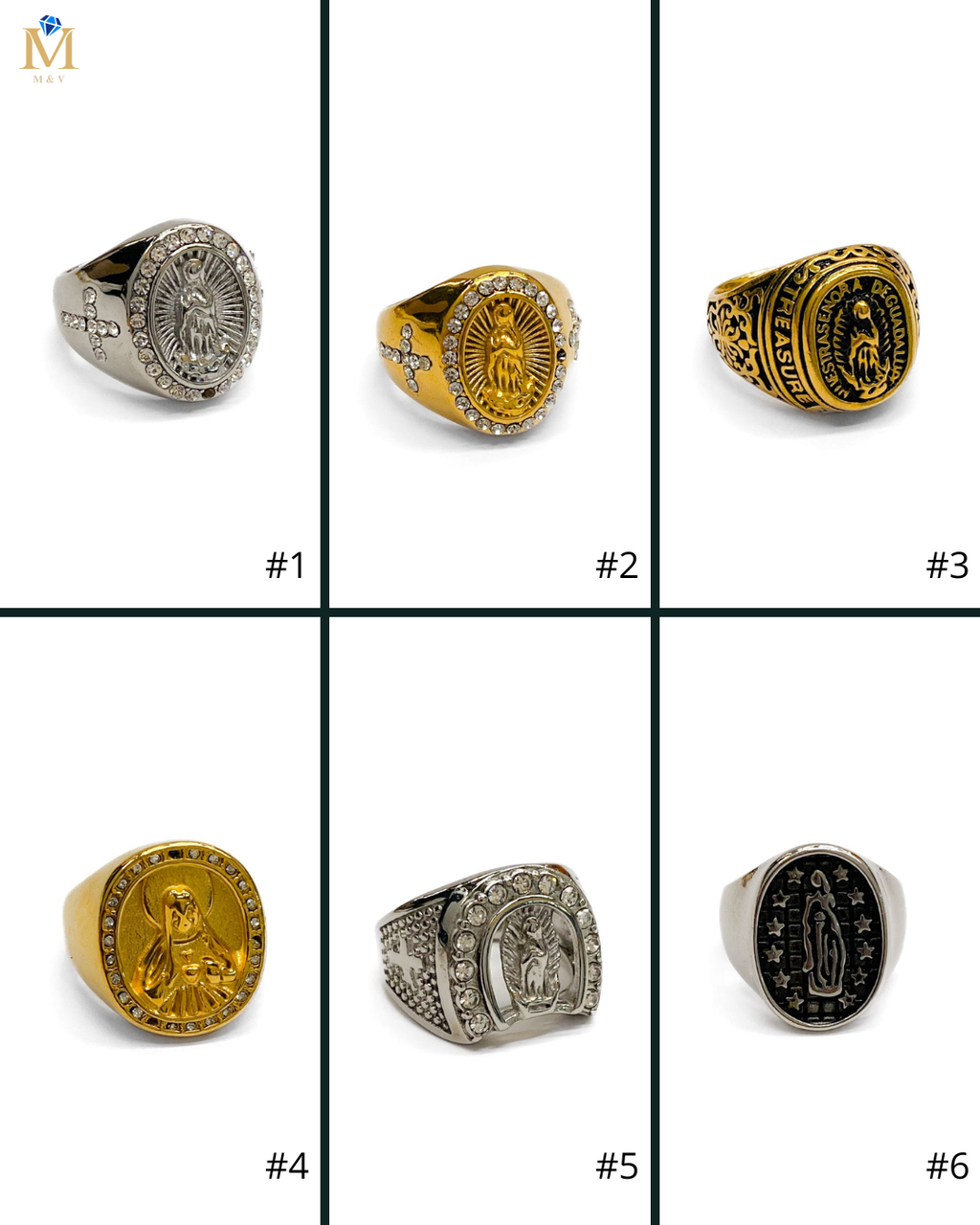 Anillo Plateado y Dorado Acero Inoxidable M12
