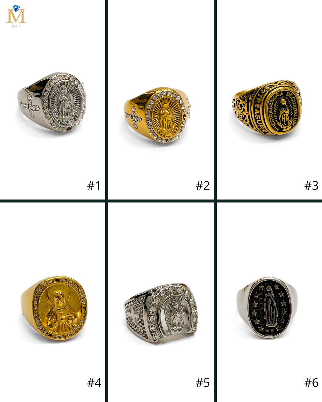 Anillo Plateado y Dorado Acero Inoxidable M12