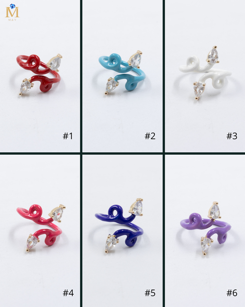 Anillo Ajustable de colores M11 Oro Laminado