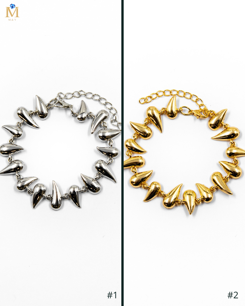 PULSERA CON PIEDRAS M1 - ORO LAMINADO