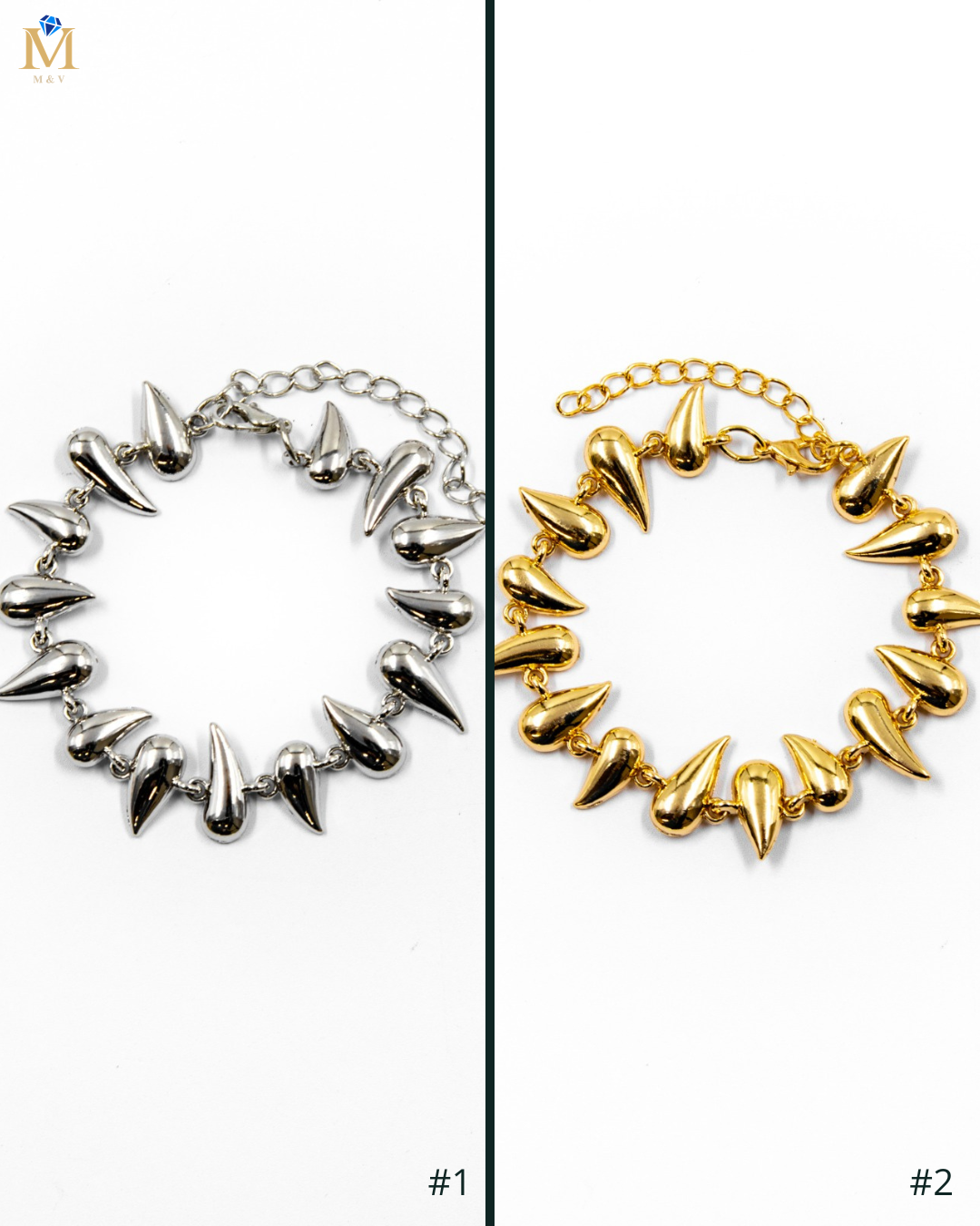 PULSERA CON PIEDRAS M1 - ORO LAMINADO