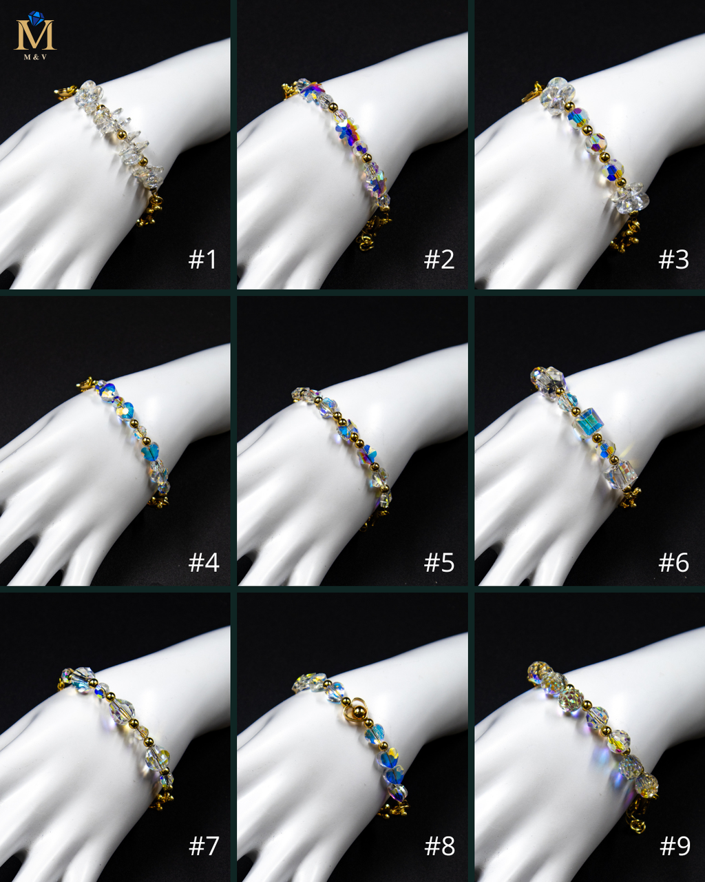 Pulsera con dijes tornasol - M1 Oro Laminado