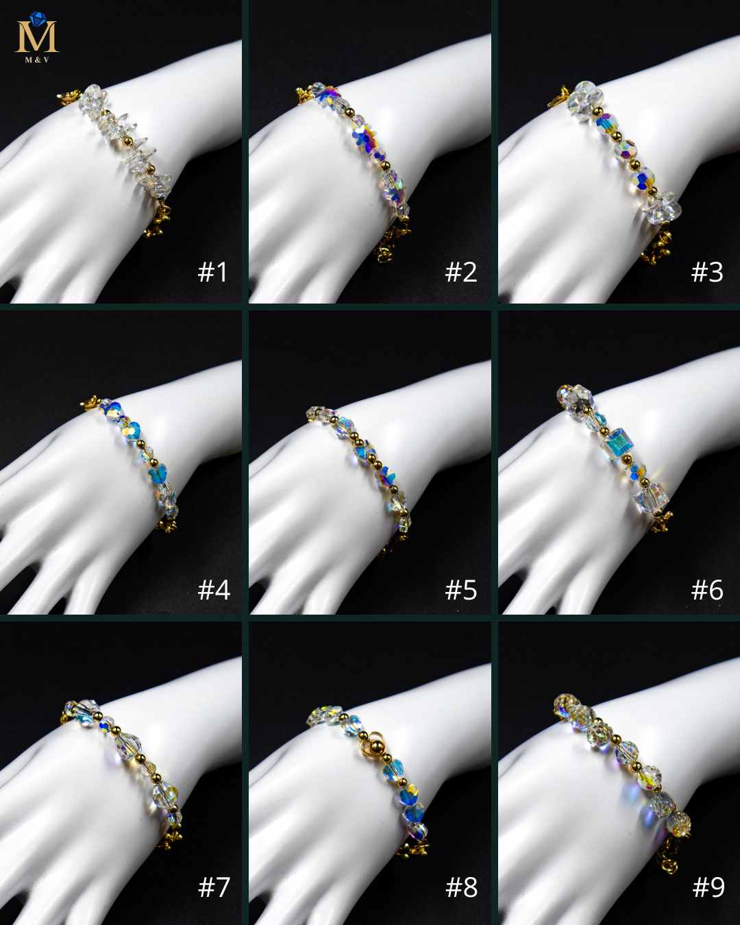 Pulsera con dijes tornasol - M1 Oro Laminado