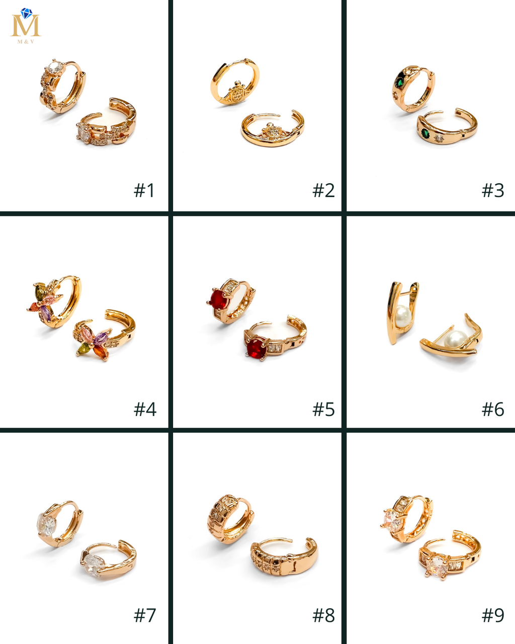ARETES HUGGIES M5 - ORO LAMINADO