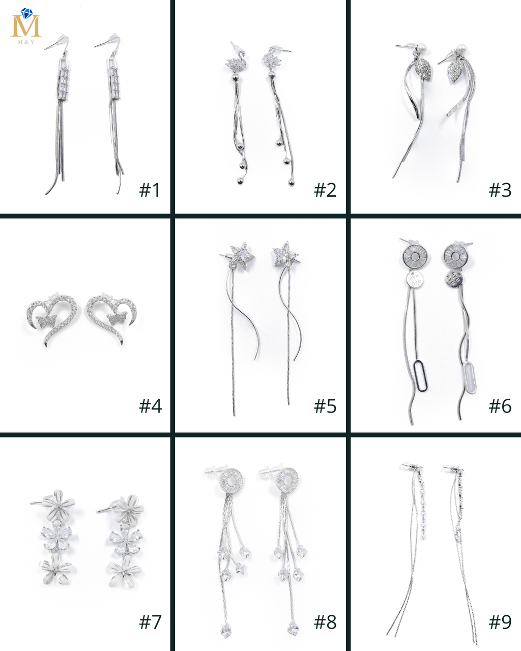Aretes Largos Ansheli Plateados M23 Oro Laminado