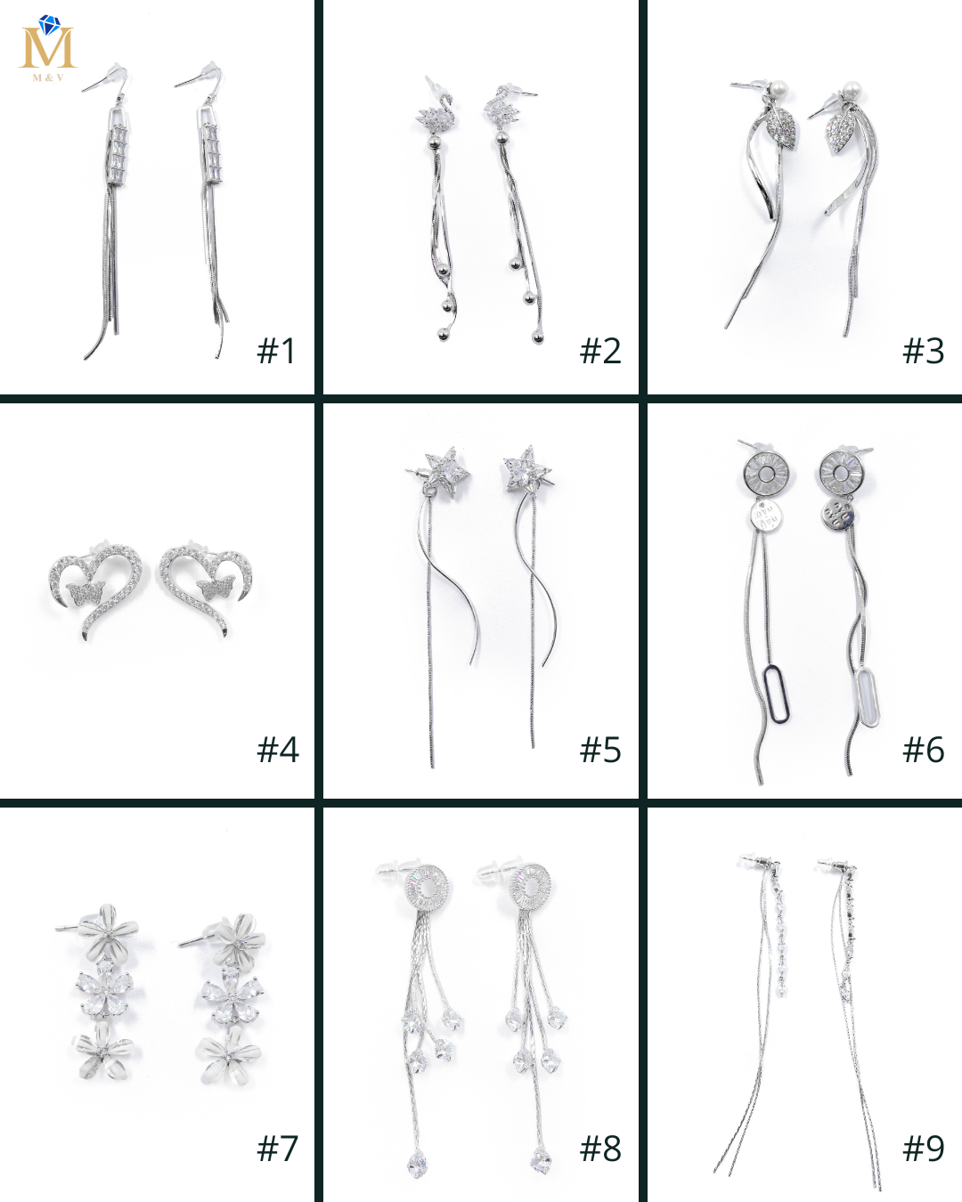 Aretes Largos Ansheli Plateados M23 Oro Laminado