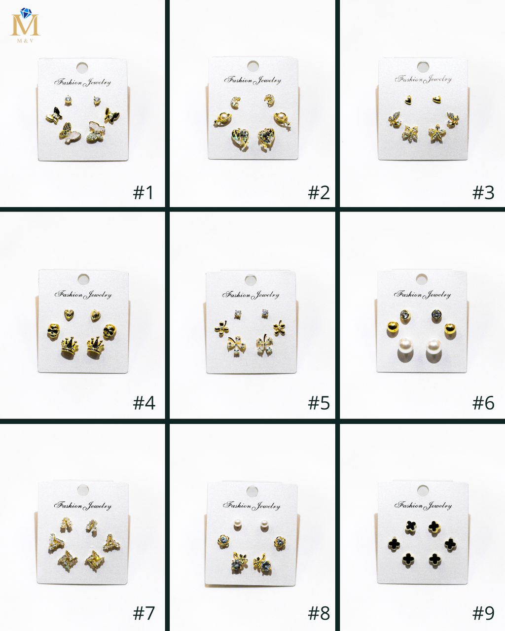 Set Aretes X3 - M116 Oro Laminado