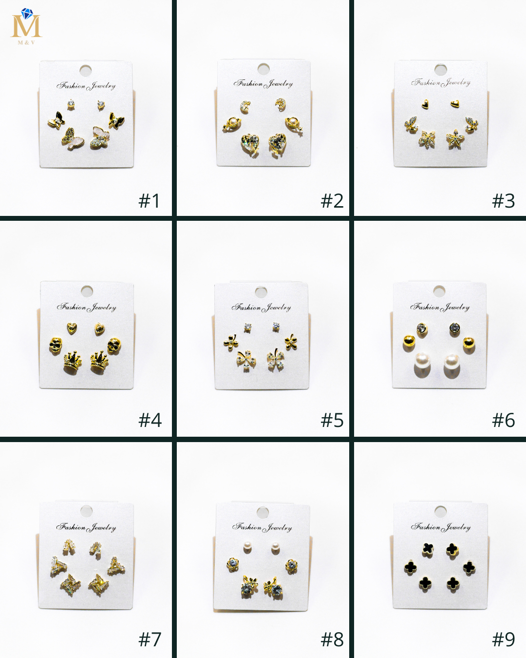 Set Aretes X3 - M116 Oro Laminado
