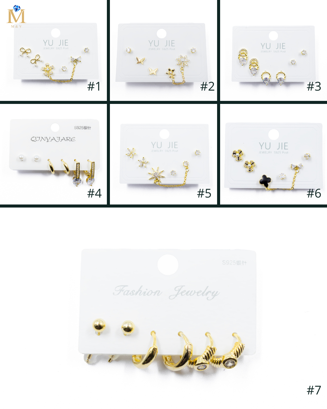 ARETES PAQUETE DE 3 M5 ORO LAMINADO