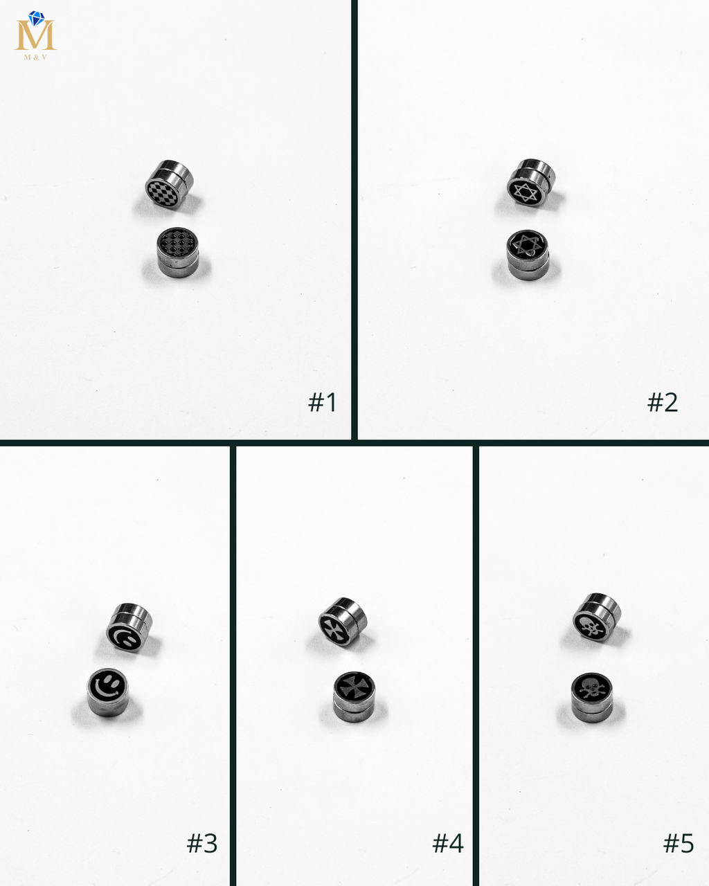 Simulador de aretes iman - M1 Acero Inoxidable