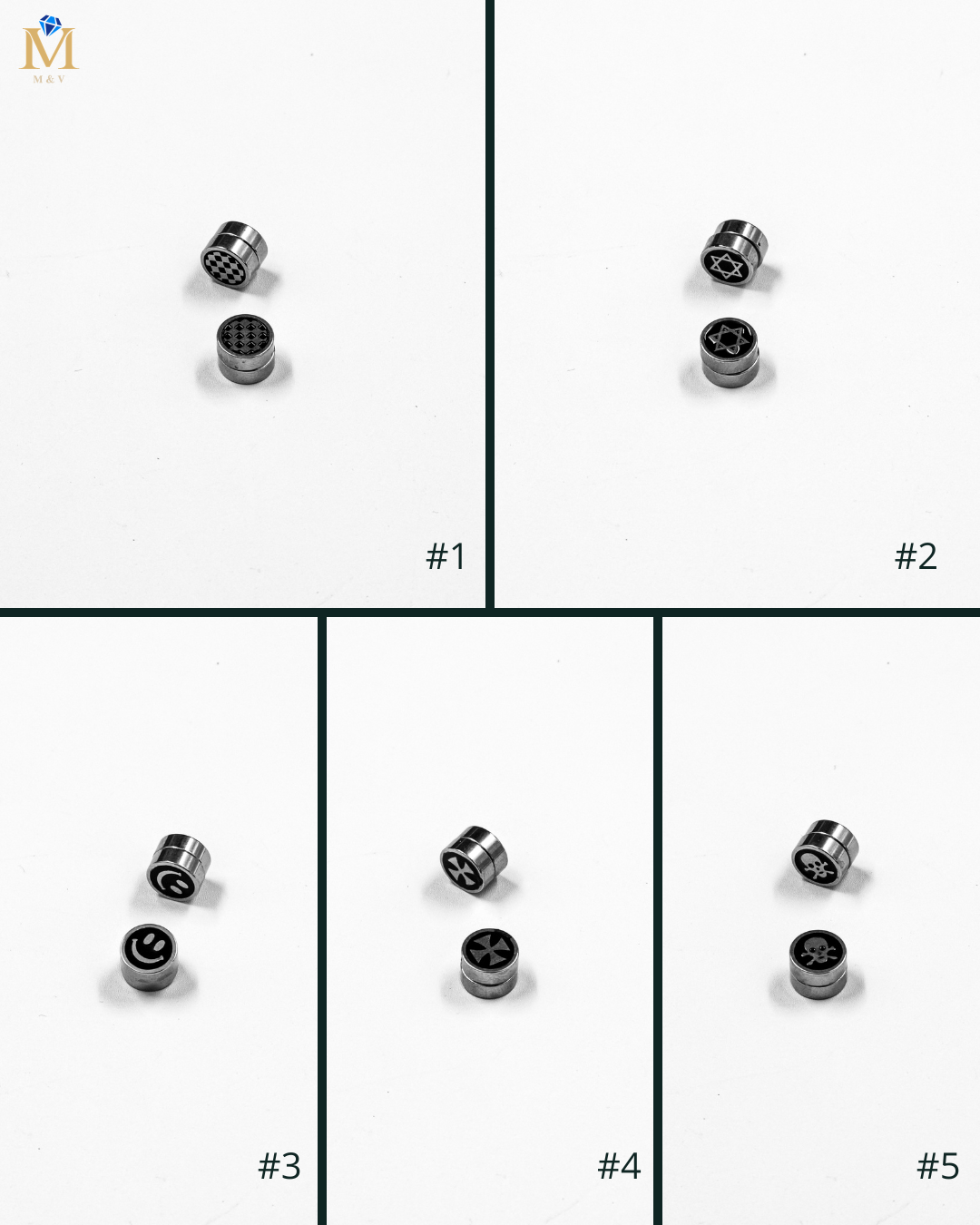 Simulador de aretes iman - M1 Acero Inoxidable