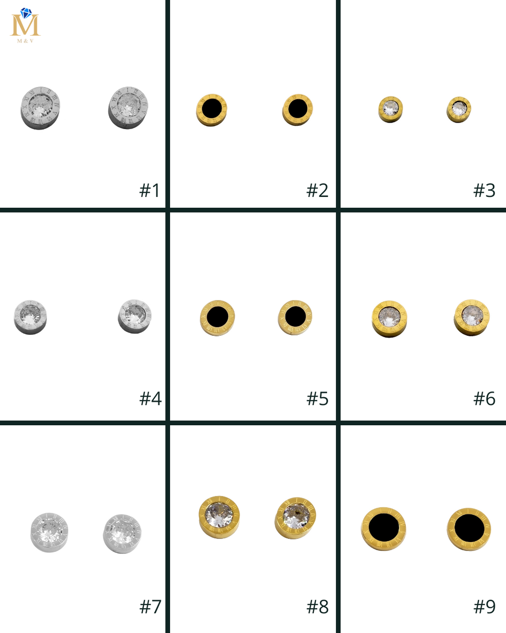 Aretes de Reloj M1 Oro Laminado