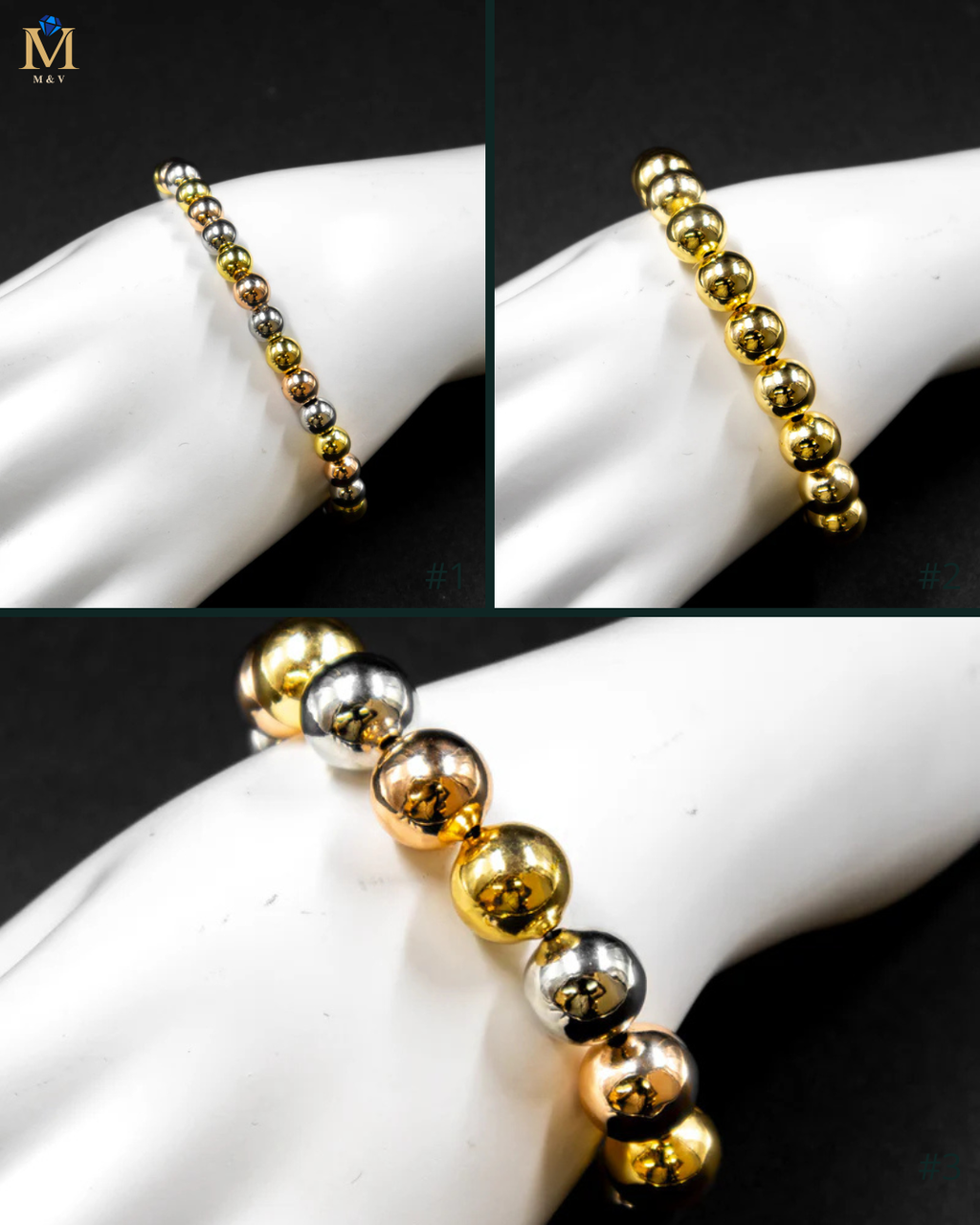 Pulsera de cuentas pequeñas Oro Laminado