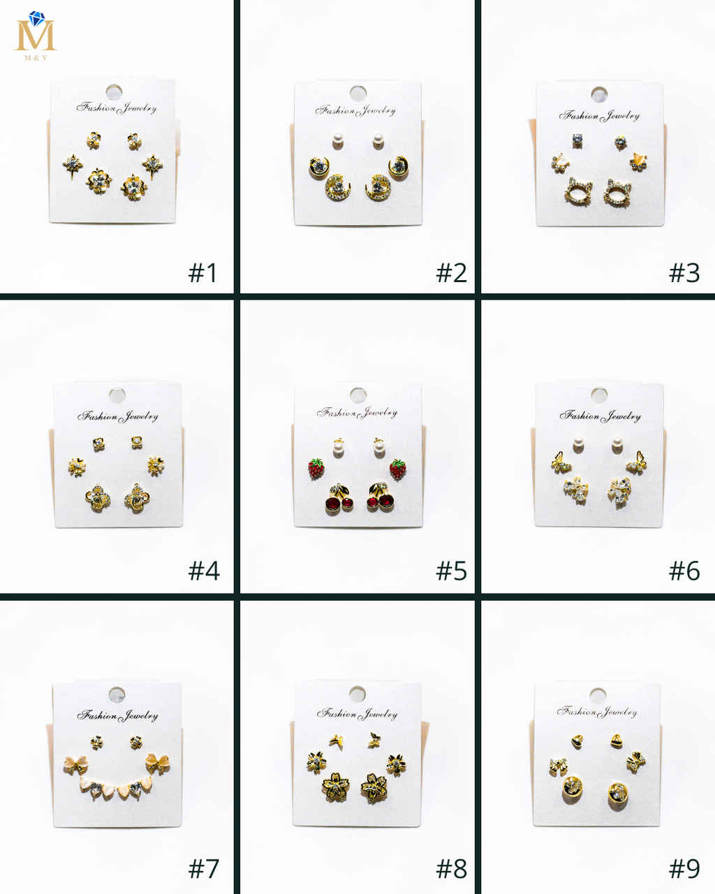 Set Aretes X3 - M11 Oro Laminado